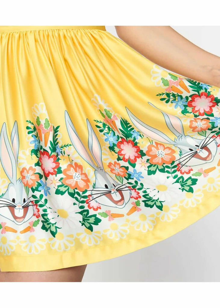 Unique Vintage X Looney Tunes Bugs Bunny 60's Short Skirt Yellow - Image 2